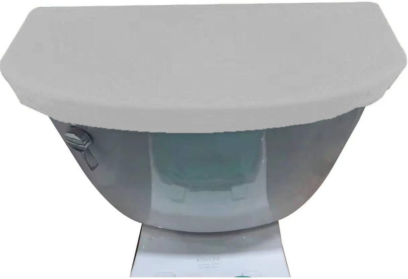 Madeals Velvet Toilet Tank Lid Cover Fabric Cover for A Lid Toilet Tank Light Grey - Image 2