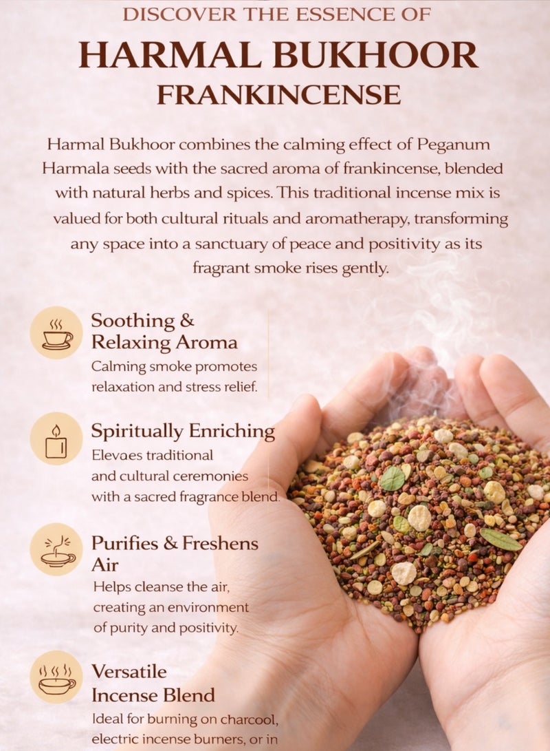زهر بخور الحرمل واللبان (الحرمل / الإسفند / Peganum Harmala) - مزيج بخور عشبي فاخر لتعطير المنزل والتطهير بالدخان والاستخدامات التقليدية. - Image 4