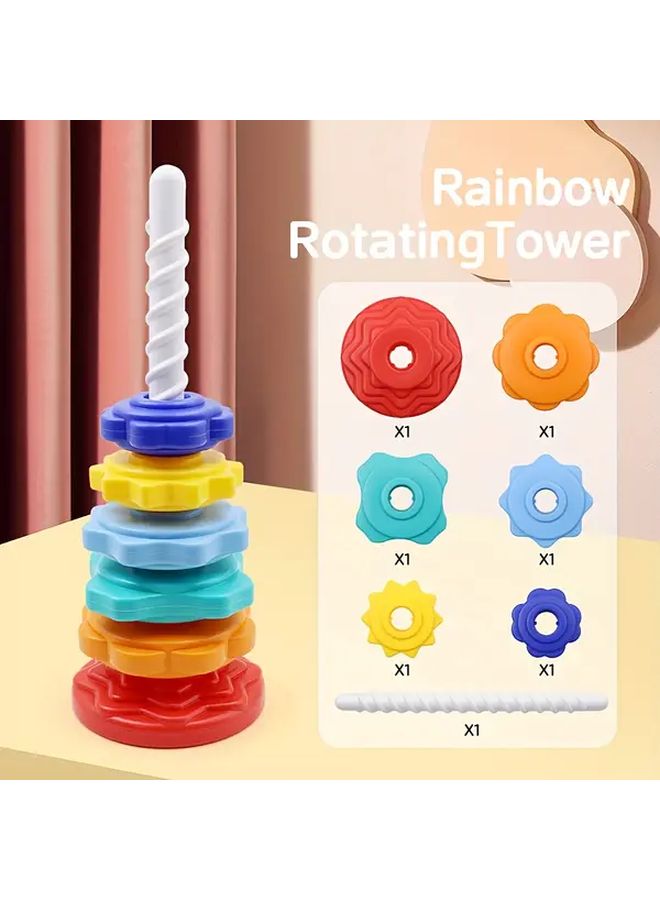 Rotating Tower Stacking Toy Educational Detachable Parts Fine Motor Skills Development - Image 5