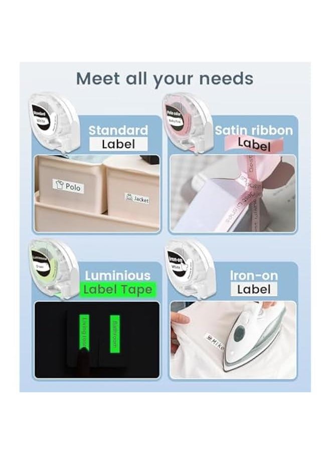 Label Maker - Label Maker Machine with Tape P12, Portable Bluetooth Label Printer Handheld Built-in Cutter Small Label Maker, Mini Thermal Transfer Printer with Template for Product Organizing