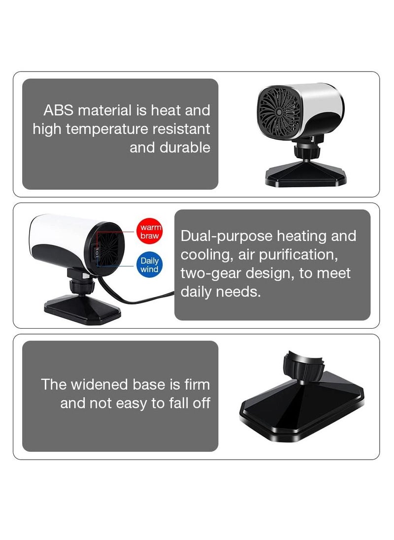 SYOSI - Car Heater, 12V 150W Portable Car Heater De-Icer, 2 in 1 Heating Cooling Heater Anti-Fog, 360° Rotatable Windshield Snow Fog Frost Removal, Fast Heating Insertable Cigarette Lighter for Car, SUV - Image 1