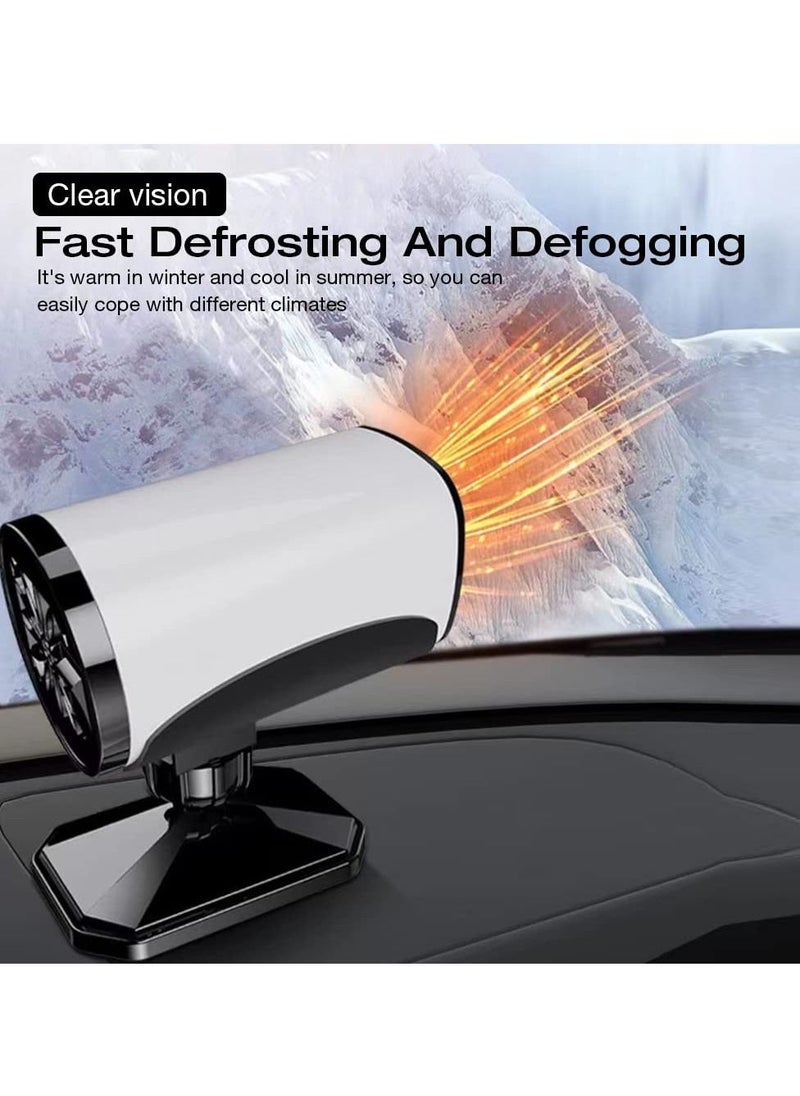 SYOSI - Car Heater, 12V 150W Portable Car Heater De-Icer, 2 in 1 Heating Cooling Heater Anti-Fog, 360° Rotatable Windshield Snow Fog Frost Removal, Fast Heating Insertable Cigarette Lighter for Car, SUV - Image 1