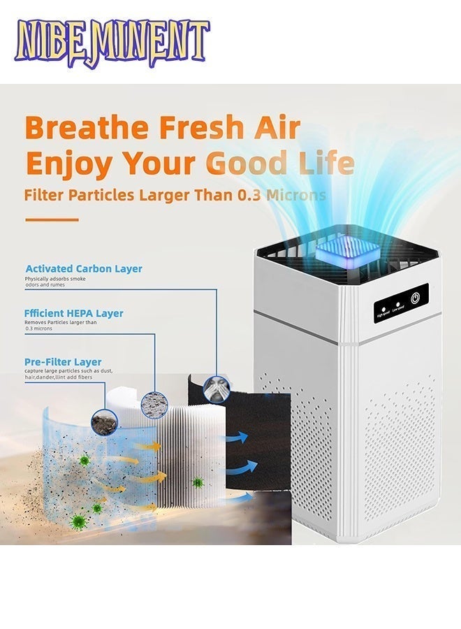 NIBEMINENT Air Purifiers for Bedroom HEPA Air Purifier With Aromatherapy Function For Pet Smoke Pollen Dander Hair 20dB Air Cleaner For Office Living Room/Kitchen - Image 3