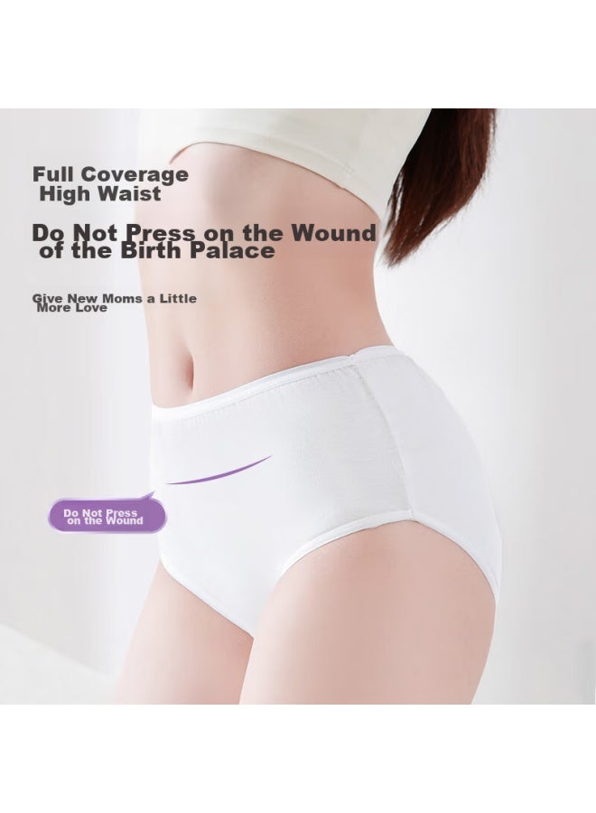 Free Go Freego High-waist Disposable Underwear For Women, Pure Cotton, Sterilized, Postpartum, C-section, Maternity Shorts, No-wash Daily Disposable, White, XL - Image 3
