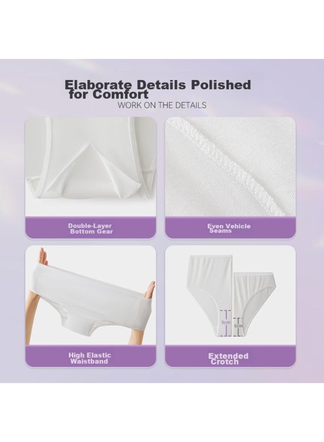 Free Go Freego High-waist Disposable Underwear For Women, Pure Cotton, Sterilized, Postpartum, C-section, Maternity Shorts, No-wash Daily Disposable, White, XL - Image 5