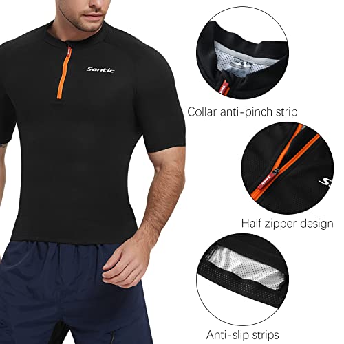 Santic Men's Cycling Jersey Short Sleeves Men Cycling Top Bike Shirt for Men Breathable Quick-Dry Jersey - Image 3