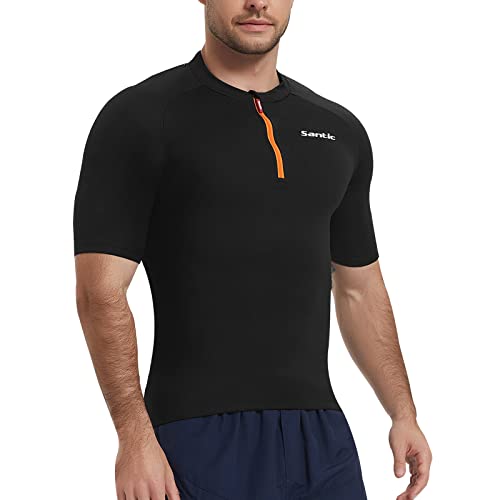 Santic Men's Cycling Jersey Short Sleeves Men Cycling Top Bike Shirt for Men Breathable Quick-Dry Jersey - Image 5