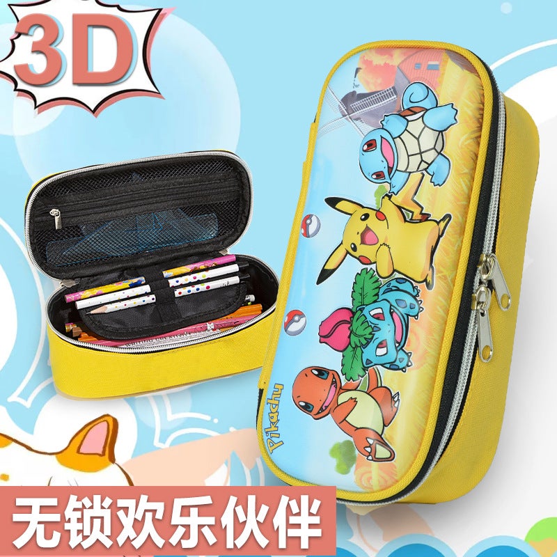 Pikachu Pencil Case 3D Combination Lock Pencil Case Portable Multi-Layer Large Capacity Pencil Case Student Stationery Case Multi-Style - Image 1