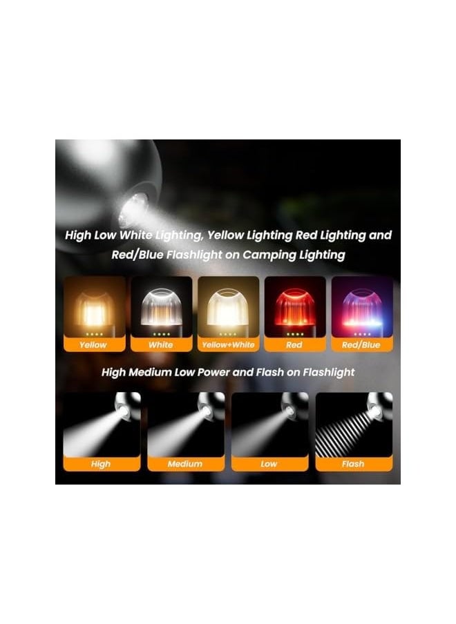 erorex LED Camping Light, Waterproof Rechargeable Portable Lantern with 6 Modes and Magnetic Base, 300LM, Ideal for Camping, Hiking, Fishing, Hurricane, Emergency Use  - Image 3