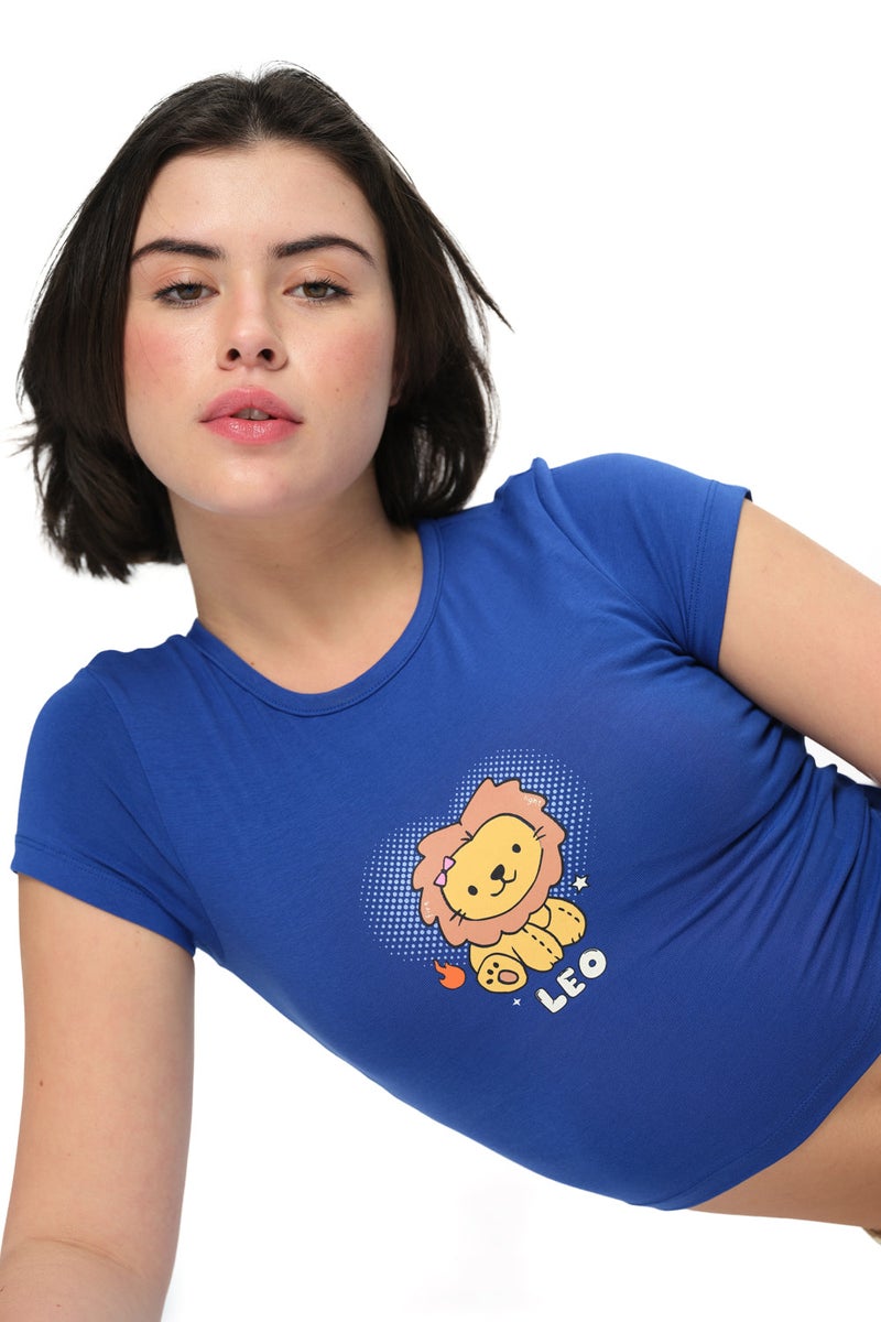 Bonkers Corner Leo Legacy Long Length Baby Tee for Women's - Image 1