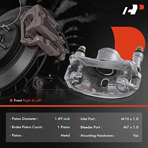 A-Premium Disc Brake Caliper Assembly with Bracket Compatible with Select Toyota Models - Paseo 1996-1999, Tercel 1991-1999, 1.5L - Front Driver and Passenger Side, 2-PC Set - Image 2