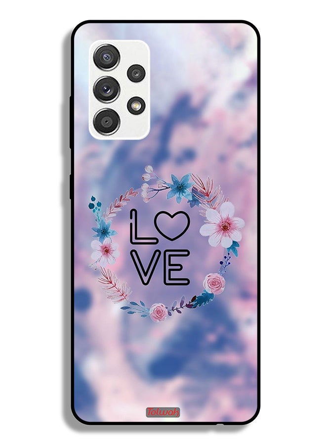 Tolwak Samsung Galaxy A32 5G Protective Case Cover Love In Flowers Ring Art - Image 1