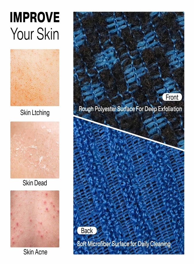 Yiclick Dual-Textured Exfoliating Washcloth Towel - Back Scrubber for Use in Shower Bath, Exfoliating Body Scrubber Exfoliator, Japanese Exfoliate Loofah Lufa Sponge Wash Cloth for Women Men - Image 5
