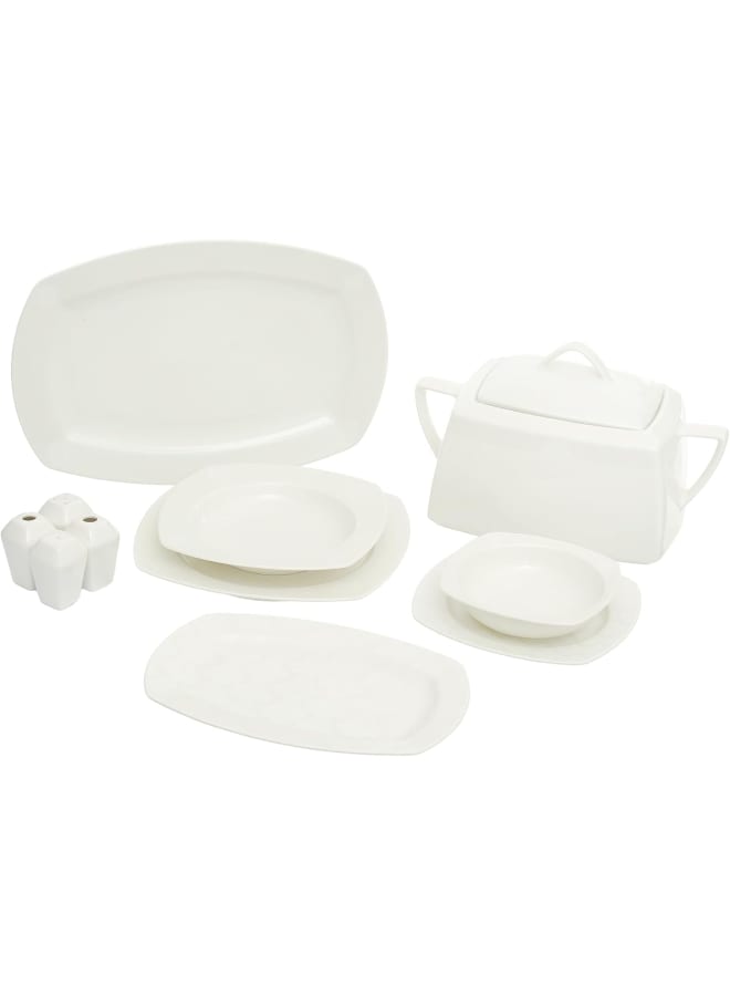 Rosa By Fathy Mahmoud 33 Piece Docorted Porcelain Square Dinner Set - Image 1