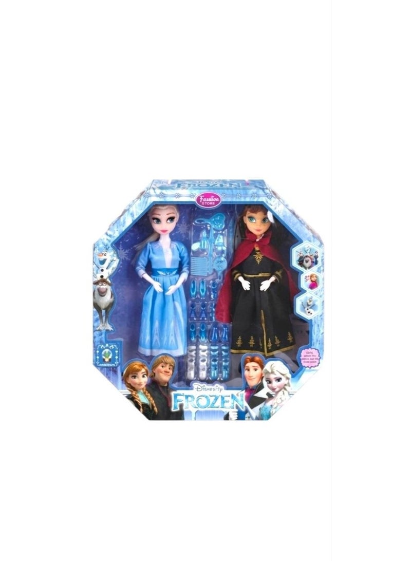 Frozen Elsa مجموعة دمى ديزني فروزن إلسا وآنا مع الإكسسوارات - Image 1