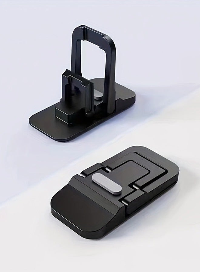 2PCS Zinc Alloy Mini Foldable Laptop Stand, Portable Computer Keyboard Riser with 2 Adjustable Angles, Self-Adhesive Invisible Notebook Stand and Keyboard Lift for Desk - Image 1