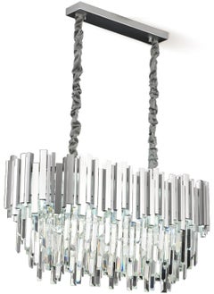 HUA QIANG WANG Modern Crystal Chandeliers 300X800mm Chrome Chandelier Rectangular Crystal Pendant Light for Dining Room Living Room Bedroom Foyer  - Image 1