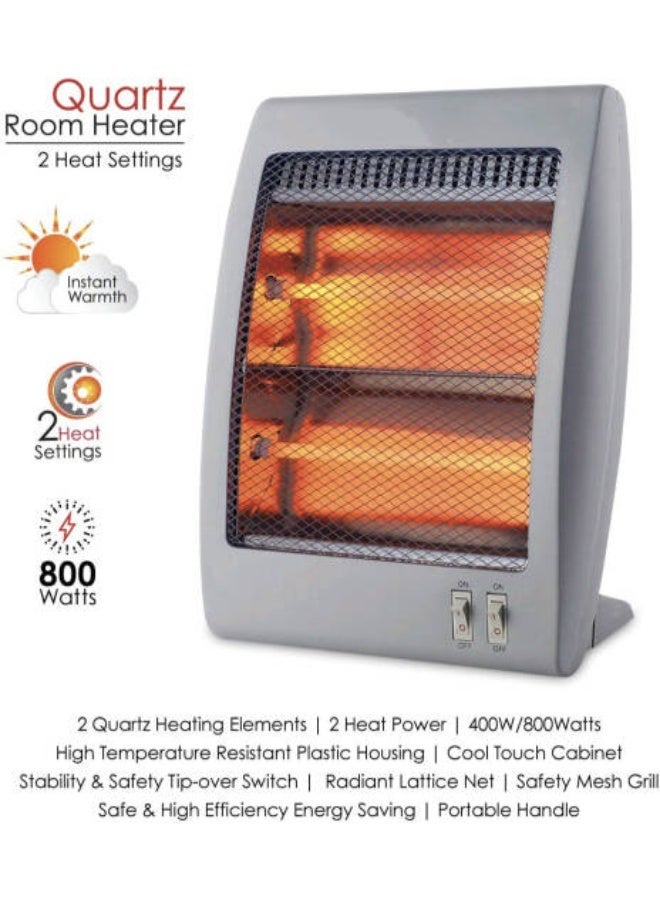 Nova NH1205H Quartz Electric Heater 800W, Dual Power Modes, Fast & Even Room Heating, Safety Tip-Over Protection, Compact Portable Design for Small Spaces – White - Image 2