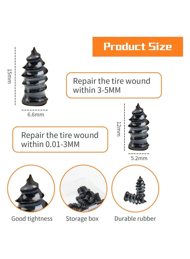 Generic 40 Pcs Tire Repair Rubber Nail Tire Repair Rubber Screws Fast Tool Self-Service Suitable For Car Motorcycle Jeep Tire Puncture Repair  - Image 2