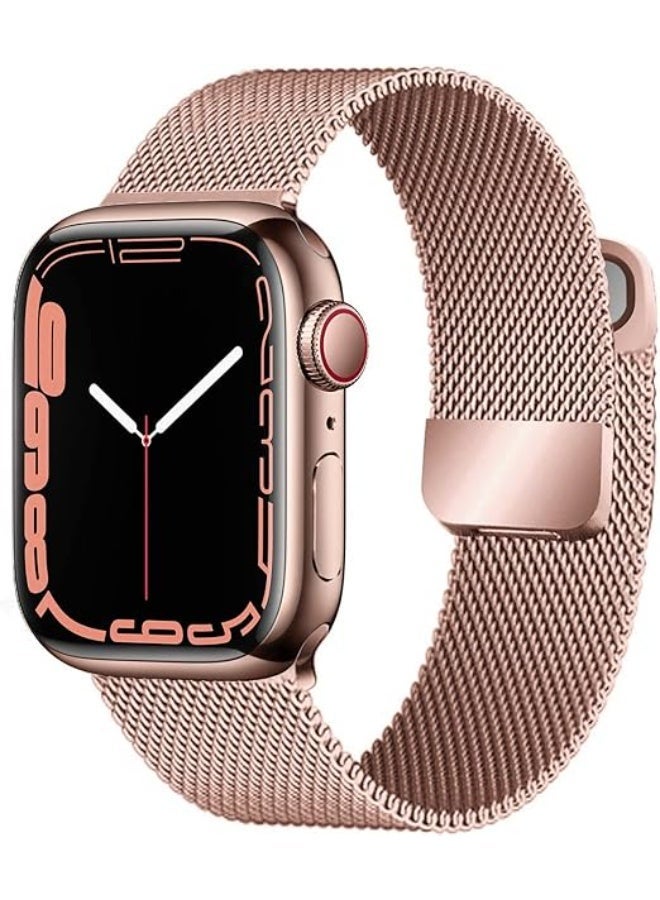 Stainless steel band for Apple Watch 42mm, 44mm, 45mm made of stainless steel with a magnetic clasp - rose gold - Image 2