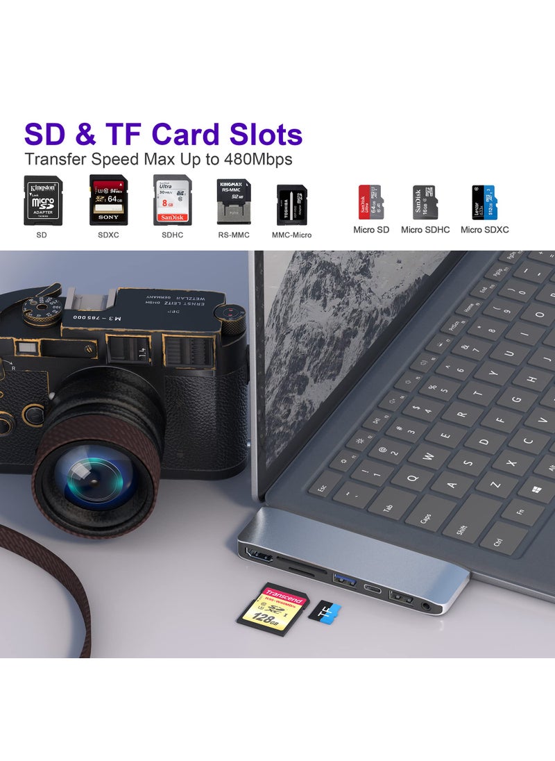 Rytaki Surface Laptop 1/2 Docking Station, Microsoft Surface Laptop 1/2 USB Hub with 4K HDMI, USB 3.0, USB C, USB 2.0, SD Card Slot, TF Card Slot, 3.5 Audio Port, Only for Surface Laptop Gen 1 Gen 2  - Image 5
