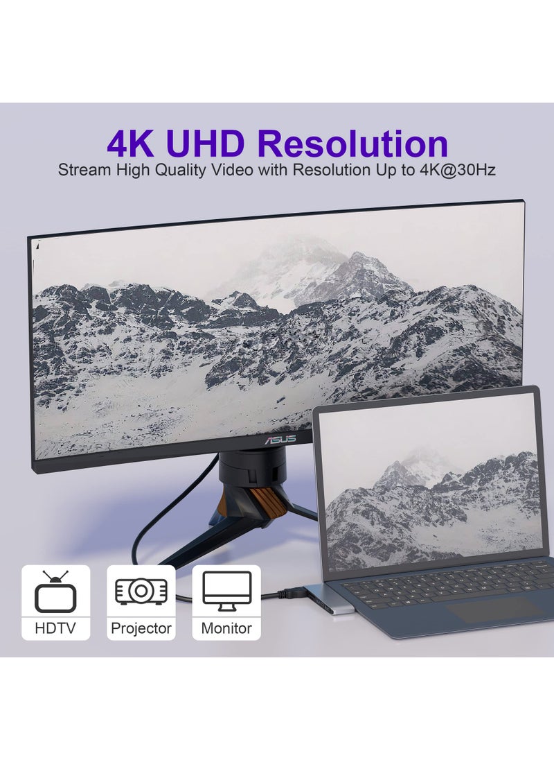 Rytaki Surface Laptop 1/2 Docking Station, Microsoft Surface Laptop 1/2 USB Hub with 4K HDMI, USB 3.0, USB C, USB 2.0, SD Card Slot, TF Card Slot, 3.5 Audio Port, Only for Surface Laptop Gen 1 Gen 2  - Image 3