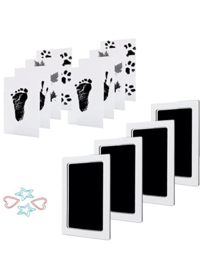 هوكور HOOKOR Baby Handprint and Footprint Kit, Clean Touch Ink Pad with 4 Ink Pads and 8 Imprint Cards Inkless Print Kit for Family Keepsake, Pet Paw Print Kit for Newborn, Kids,Toddler and Pet - Image 1