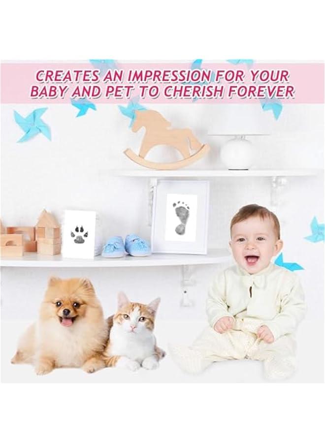 هوكور HOOKOR Baby Handprint and Footprint Kit, Clean Touch Ink Pad with 4 Ink Pads and 8 Imprint Cards Inkless Print Kit for Family Keepsake, Pet Paw Print Kit for Newborn, Kids,Toddler and Pet - Image 2