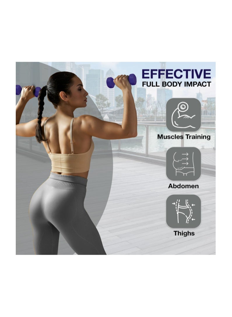 Allure Sphere Neoprene Dumbbell Set For Home Gym Exercise - Anti Slip Fitness Equipment For Pilates, Cardio, Training - Anti Sweat Hex Dumbbells in 1Kg 2Kg 3Kg 4Kg 5Kg In Pair - Image 4