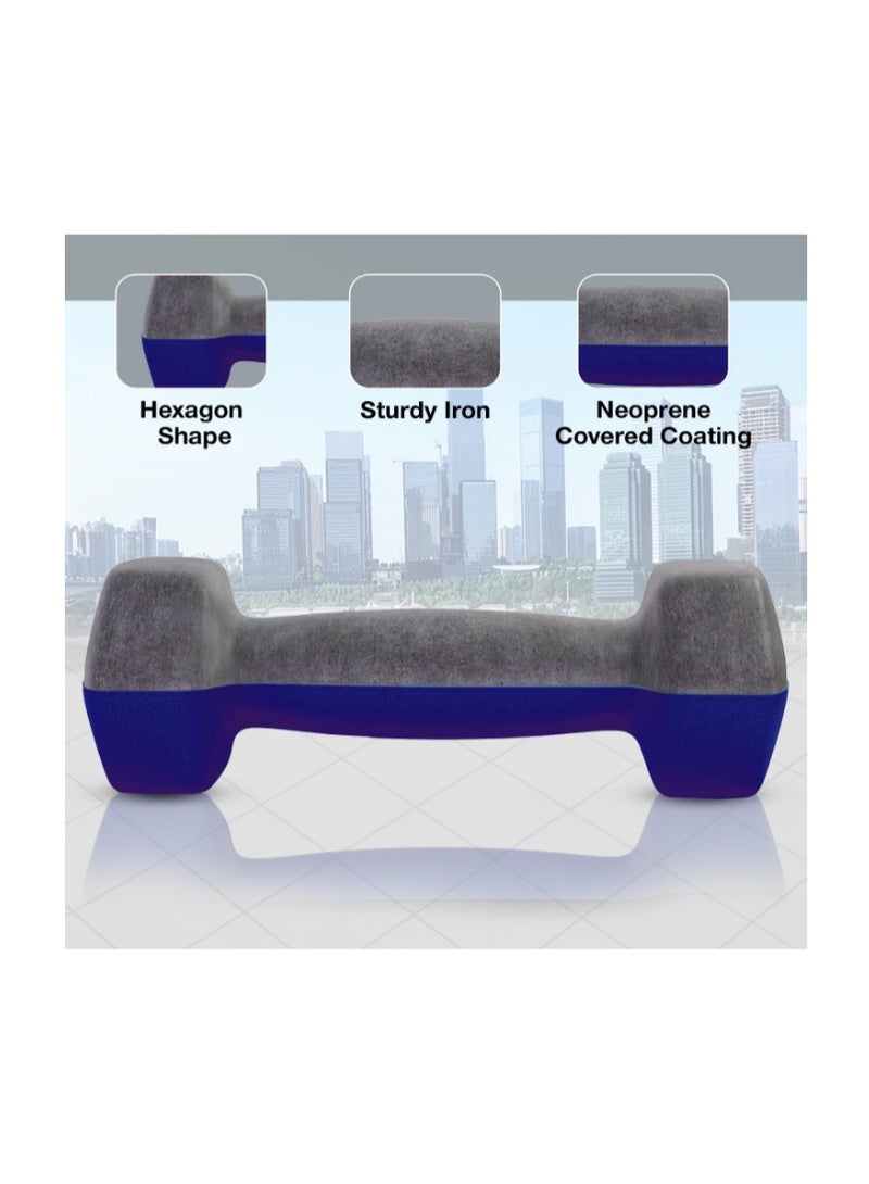 Allure Sphere Neoprene Dumbbell Set For Home Gym Exercise - Anti Slip Fitness Equipment For Pilates, Cardio, Training - Anti Sweat Hex Dumbbells in 1Kg 2Kg 3Kg 4Kg 5Kg In Pair - Image 5