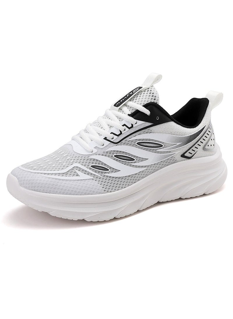 Sky View Athlesiure Men Running Shoes Men Casual Breathable Walking Shoes Sport Athletic Sneakers Gym Tennis Slip On Comfortable Lightweight Shoes White Black  - Image 5