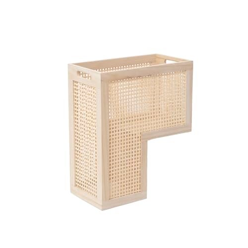SHCMSADO Wood Stair Basket with Handles,Wicker Step Storage Basket -Natural - Image 1