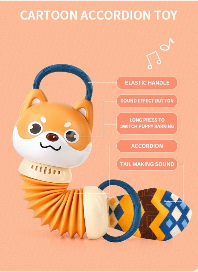 GROIC Cute Puppy Music Light Hand Crank Baby Organ, Accordion Toy, Cartoon Animal Toy With Light, Educational Early Education Auditory Tactile Exercise  - Image 3