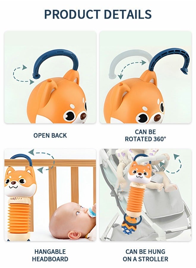 GROIC Cute Puppy Music Light Hand Crank Baby Organ, Accordion Toy, Cartoon Animal Toy With Light, Educational Early Education Auditory Tactile Exercise  - Image 2