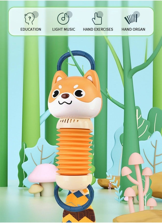 GROIC Cute Puppy Music Light Hand Crank Baby Organ, Accordion Toy, Cartoon Animal Toy With Light, Educational Early Education Auditory Tactile Exercise  - Image 5