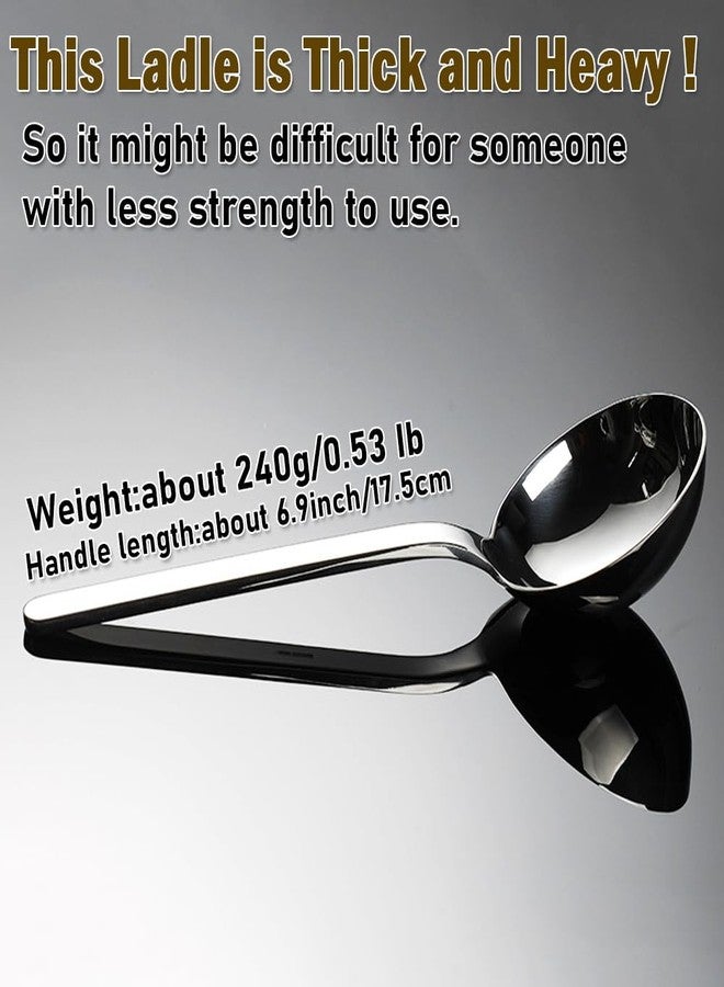 Txhlyx Soup ladle spoon,Thick Heavy 18/10 Stainless Steel Ladle spoon for Soups,Gravy,Stews,10.2 inch,1Pack - Image 2