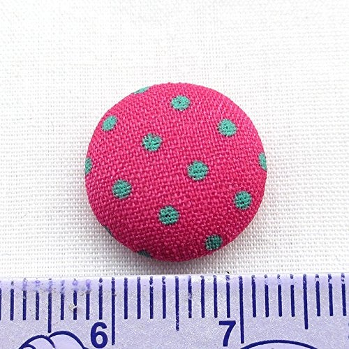 Chenkou Craft 100pcs 12MM(1/2") Polka Dot Flatback Fabric Covered Button Scrapbooking Craft (Multi-Color) - Image 4