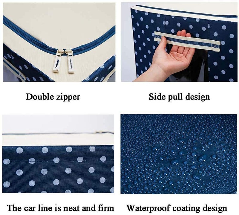 Vroxy Steel Frame Double Opening Zipped Storage Organiser Bag with Window Folding Bag Under Bed Closet Wardrobe Box Multi Color - Image 5