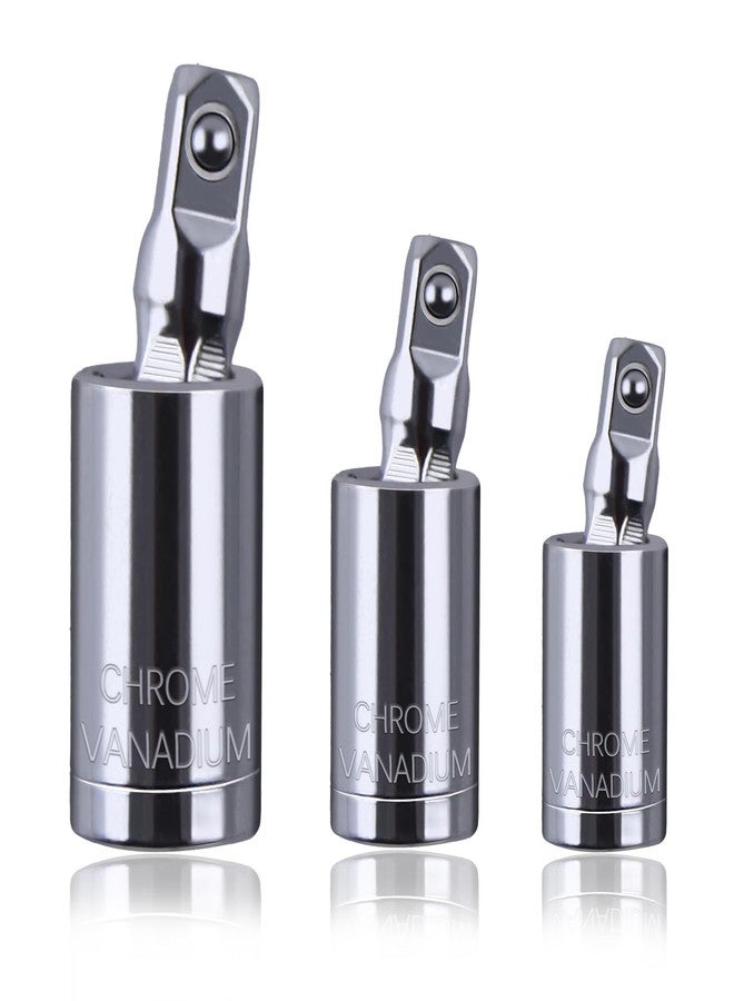 مجموعة مقابس LEONTOOL العالمية المكونة من 3 قطع، مقاس 1/4 بوصة و3/8 بوصة و1/2 بوصة، مجموعة مقابس دوارة للصدمات، مجموعة محول مقبس عالمي، فولاذ CR-V، دوران 360 درجة، لصيانة السيارات ومفاتيح الربط - Image 1