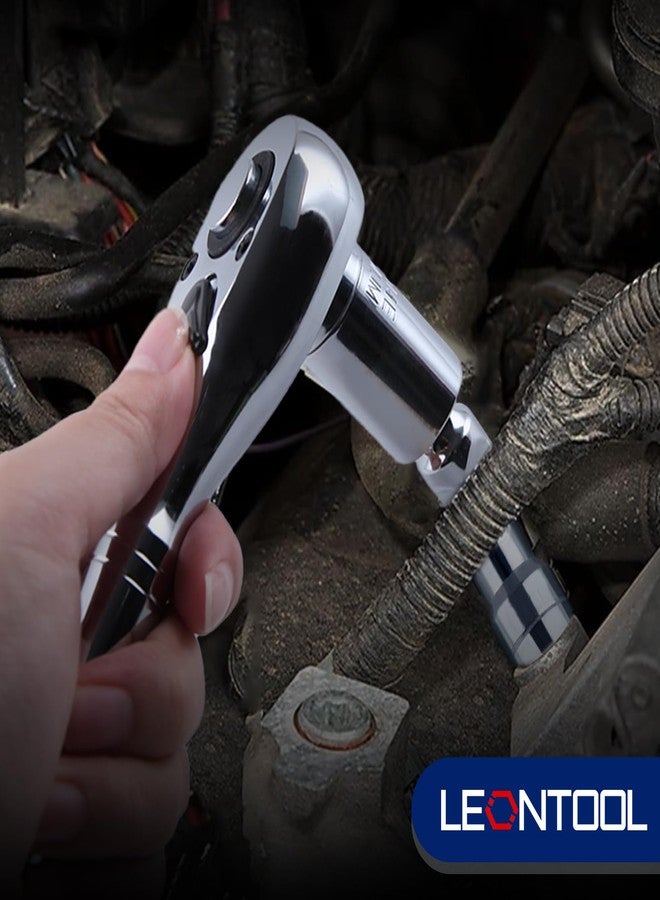 مجموعة مقابس LEONTOOL العالمية المكونة من 3 قطع، مقاس 1/4 بوصة و3/8 بوصة و1/2 بوصة، مجموعة مقابس دوارة للصدمات، مجموعة محول مقبس عالمي، فولاذ CR-V، دوران 360 درجة، لصيانة السيارات ومفاتيح الربط - Image 3