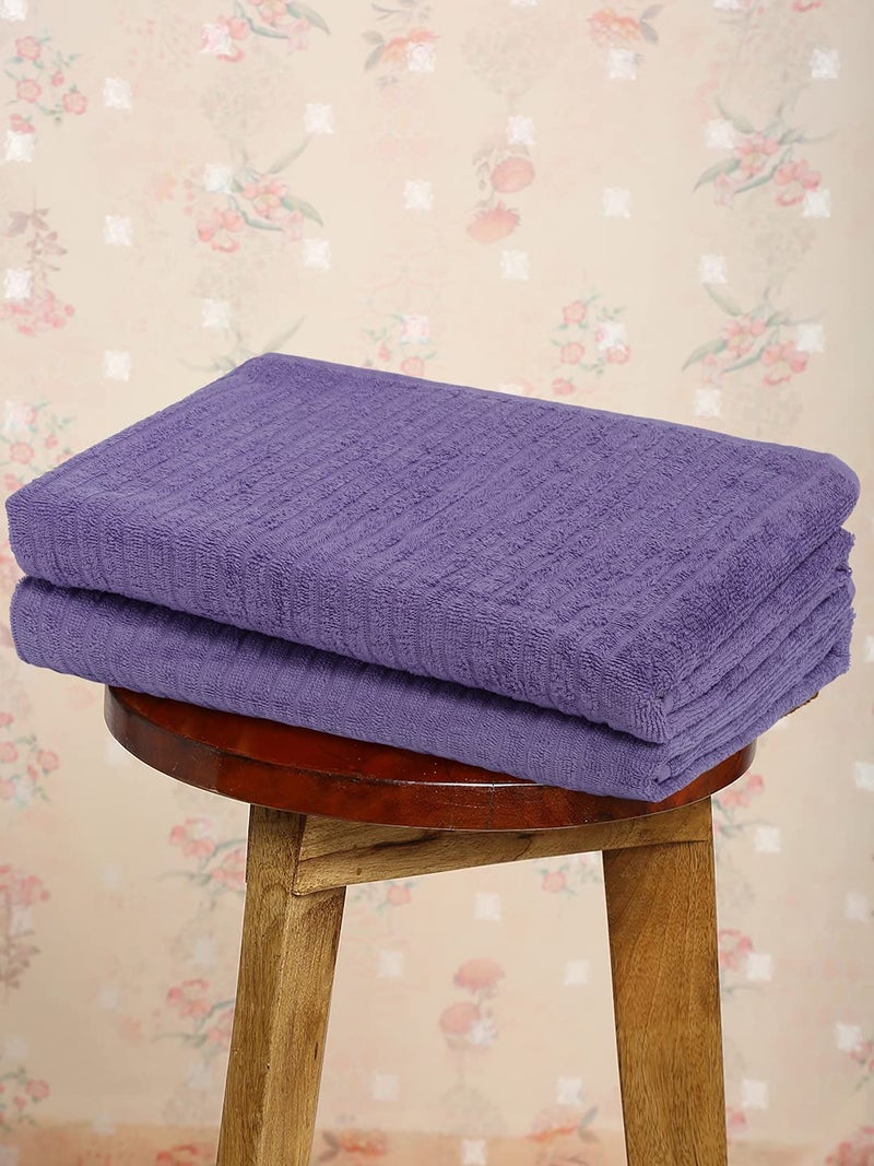 Creeva 380 GSM Solid Gym Towel 50 X 105 CM Purple Color, Highly Absorbent, Ultra Soft pack of 2 - Image 1