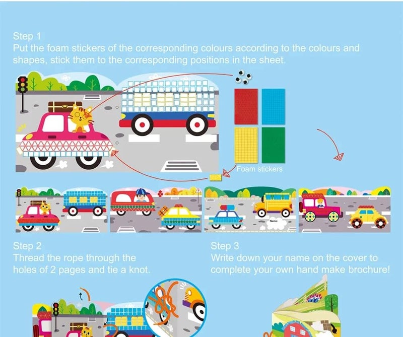 Avenir Create My First Story Book - Cars | Mosaic Junior Kit: Fun DIY Activity for Kids - Improve Coordination and Perception of Colors | Ideal gift for Kids 3+ - Image 4