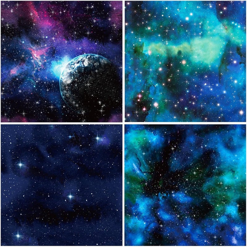 iKammo 1212 Galaxy Scrapbook Paper Pad Black Starry Patterned Paper 24 Sheets Doublesided Scrapbooking CardStock Papers Pad for Holiday Cardmaking DIY Origami Decorative Craft Papers - Image 5