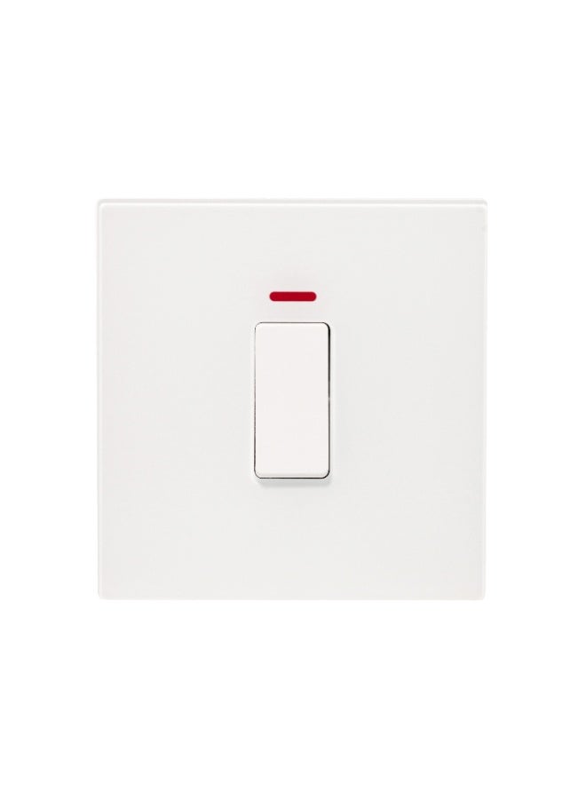 Donmarco 20A Switch – Ultra Thin Glass, Heavy-Duty Light and Appliance Control, Modern & Durable, Fire-Resistant Electric Switch, 15-Year Warranty, Wall Switch for Home and Office (Matt White) - Image 1