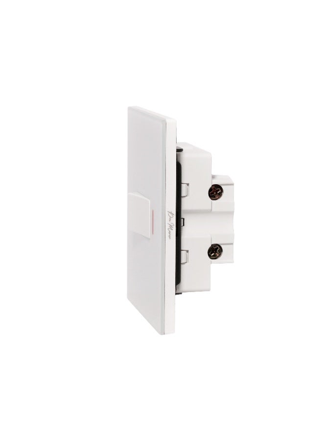 Donmarco 20A Switch – Ultra Thin Glass, Heavy-Duty Light and Appliance Control, Modern & Durable, Fire-Resistant Electric Switch, 15-Year Warranty, Wall Switch for Home and Office (Matt White) - Image 3