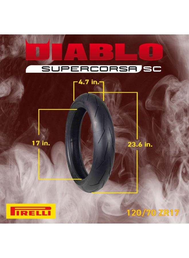 بيريلي Pirelli Diablo Supercorsa V4 SP إطار دراجة نارية أمامي مقاس 120/70 ZR17 (58W) بدون أنبوب – راديال للسباقات - Image 4