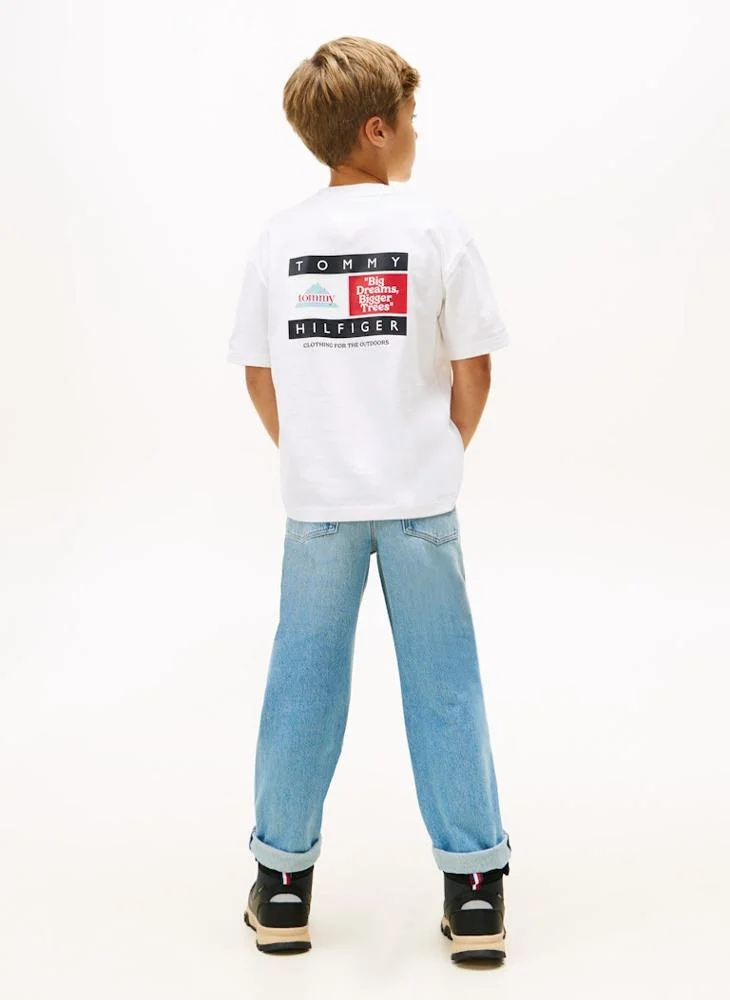 تومي هيلفيغر تيشيرت يافعين بطبعات متعددة بقصة عادية