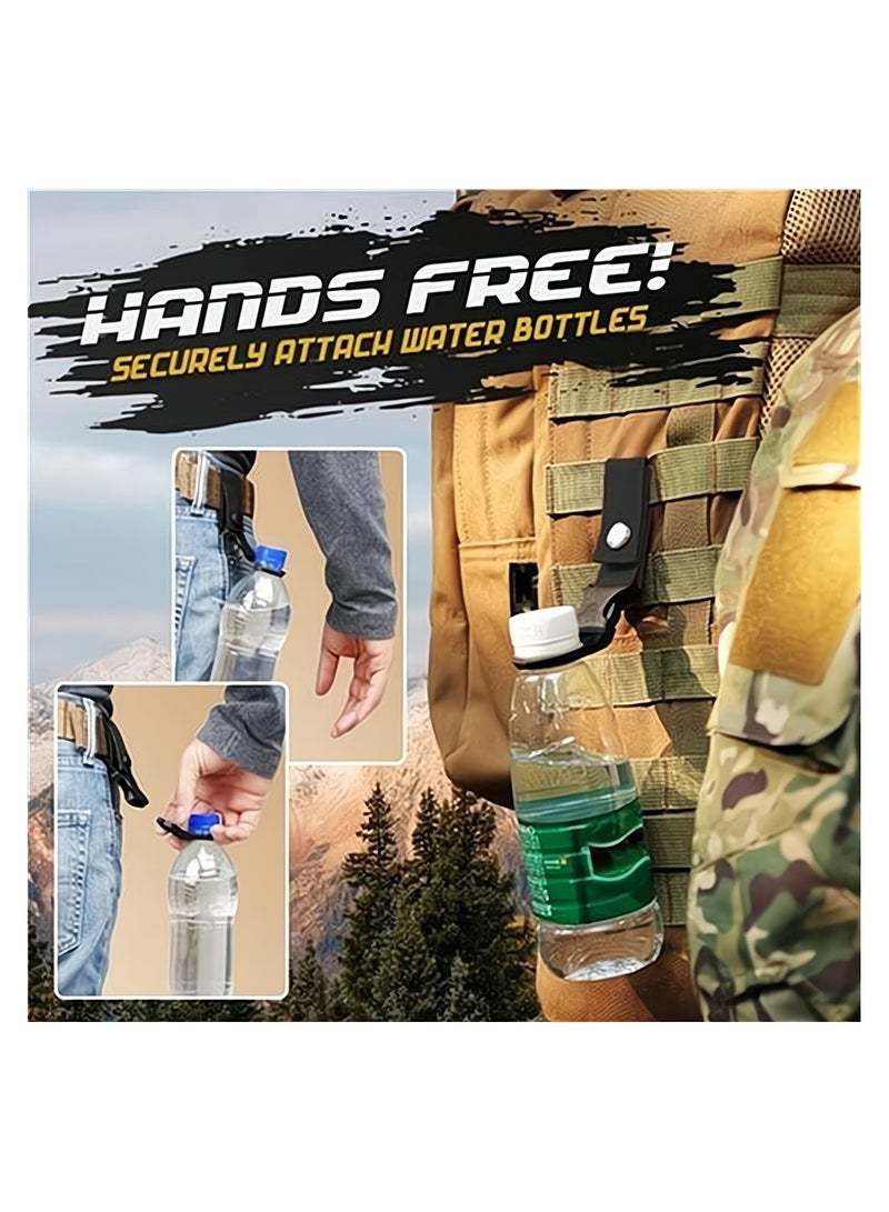 Excefore Kettle Hanging Buckle, Hangable Bottle cage Hooks, Outdoor Portable Water Bottle Ring Holder Mineral Water Bottle Clip, Used for Backpack Outdoor Tactical Camping Hiking Mountaineering Trip, 4 Pack - Image 2