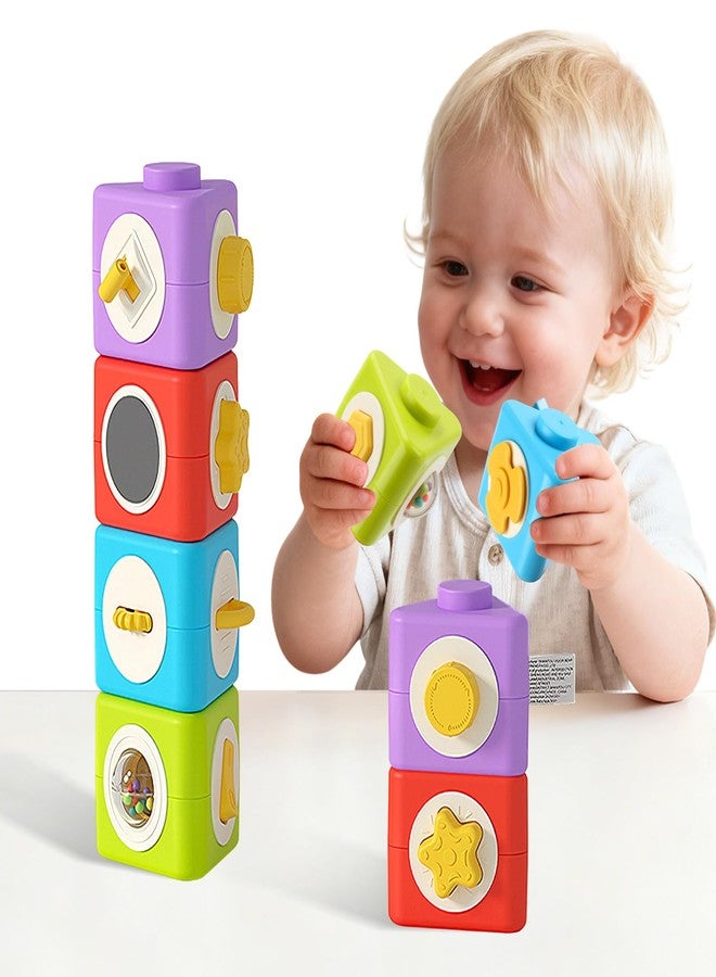 SOSUSHOE Montessori Activity Cube & Busy Board for 1 Year Old - 12-in-1 Travel Toys for Airplane & Car, Educational Activity Stacking & Sensory Toys for Toddlers 1-2, Valentine Gifts for Kids 1-2 Year Old - Image 1