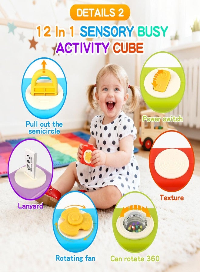 SOSUSHOE Montessori Activity Cube & Busy Board for 1 Year Old - 12-in-1 Travel Toys for Airplane & Car, Educational Activity Stacking & Sensory Toys for Toddlers 1-2, Valentine Gifts for Kids 1-2 Year Old - Image 4